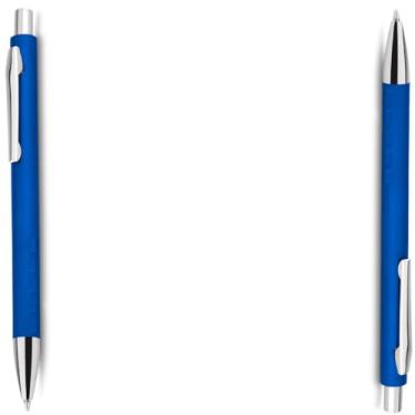 Imagem de Caneta Esferográfica em Alumínio Reciclado, Escrita Azul, Ponta Touch, Refil Parker, Corpo Cilíndrico, Ambidestro, 0.8cm (Kit 2 Azul)