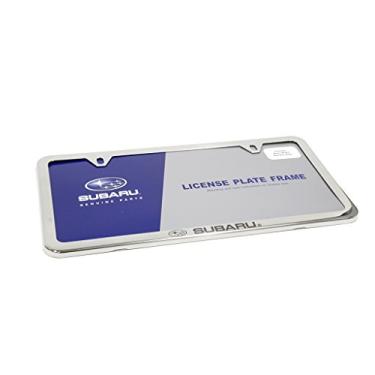 Imagem de Subaru Moldura de placa de licença cromada com logotipo Slim Line SOA342L152 Todos os modelos Outback Legacy WRX STi Impreza Forester Tribeca Crosstrek BRZ Ascent Solterra Genuíno