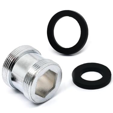 Imagem de 1 kit adaptador de aerador de torneira prata, rosca macho M21 x 1 mm para rosca macho M22, conexão de encaixe do adaptador extensor de torneira de pia de cozinha de latão (tipo estendido, M21x1mm-M22)