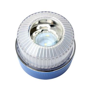 Imagem de Dynwave Sinalizador estroboscópico LED genérico, luzes de advertência com base redonda, luz de emergência para estrada, ideal para carros, guinchos e, Branco Azul