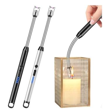 Imagem de Isqueiro Acendedor Elétrico USB Recarregável Fogão Cozinha, Gás Churrasqueira, Velas, Isqueiro Elétrico Sem Chama Seguro Flexível, Antivento, Camping, Lareiras, Acendedor Isqueiro Elétrico, Premium