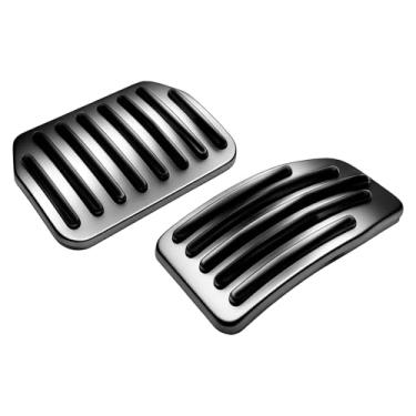 Imagem de SWQS Conjunto de capas de pedal de freio de carro para pedal de embreagem para 2016-2026 Tesla modelo Y modelo 3, alumínio antiderrapante desempenho acelerador de pedal de substituição acessórios de
