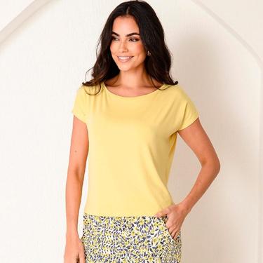 Imagem de Blusa M/C Soltinha B’Bonnie Arielle Amarela-Feminino