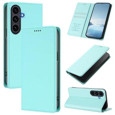 Imagem de Capa carteira fina para Samsung Galaxy A17 5G com capa flip magnética, compartimentos para cartões e suporte, bloqueio RFID, compatível com carregamento sem fio, capa protetora à prova de choque