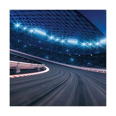 Imagem de Fun Express Faixa de fundo de poliéster para pista de carro de corrida noturna de 1,8 m x 1,8 m