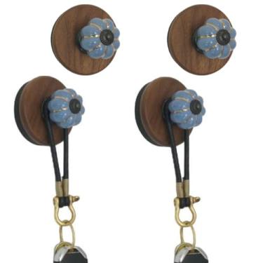 Imagem de 4 ganchos magnéticos coloridos, ganchos magnéticos resistentes, ganchos magnéticos fortes de neodímio, cabide magnético para geladeira, porta de metal, armário para pendurar toalha, casaco, bolsa