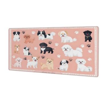 Imagem de hongjinglin Tapete de mouse grande animal fofo à prova d'água para computador estendido tapete protetor de mesa antiderrapante base de borracha para escritório, computador, teclado, laptop e mesa de