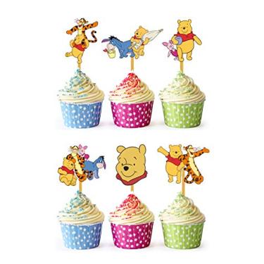 Imagem de 24 palhetas de cupcake (Ursinho Pooh)