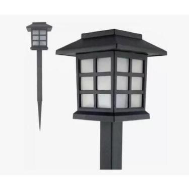 Imagem de Luminária Solar Led Amarela Oriental 1 Uni Quintal Jardim - UNI ECCOMM