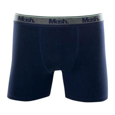 Imagem de Cueca Boxer Longa Mash Masculina Cotton Algodão, Azul marinho, Gg
