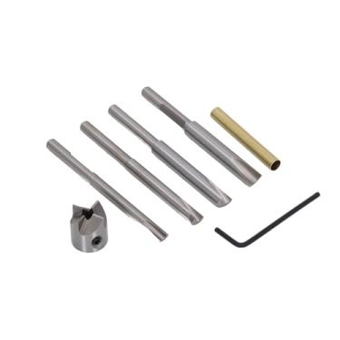 Imagem de Acouto de Corte de Barril de Caneta para Carpintaria - Eixos de Aço Carbono e Buchas HDPE, Kit Completo para Polimento Preciso de Caneta e Perfuração Fácil