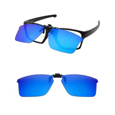 Imagem de HILEEN Óculos de sol polarizados Flip-up Clip-on para Oakley Litebeam OX8140 55 mm para homens mulheres proteção UV - azul gelo