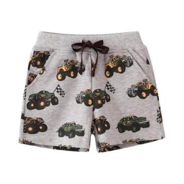 Imagem de Shorts De Algodão Para Meninos Roupas Infantis Design De Caminhões Em 