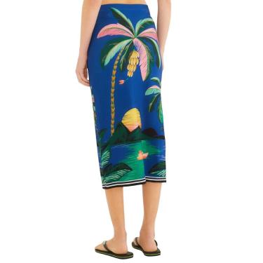 Imagem de Saia Midi Farm Rio Oasis Lenço-Feminino