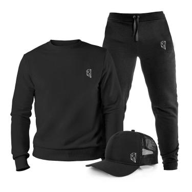 Imagem de Conjunto Blusa Gola Careca e Calça Moletom Agasalho Pré Historic com Boné TropiCaos-Unissex