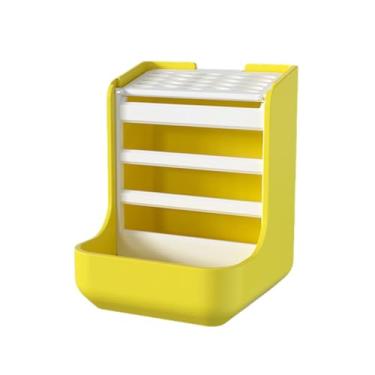 Imagem de Fenteer Suporte para feno para coelhos, comedouro e bebedouro para porquinhos-da-índia. Acessórios multifuncionais 2 em 1 para gaiolas de chinchilas, Amarelo