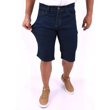 Imagem de Kit C/ 3 Bermudas C/ Lycra Jeans Tradicional Masculina - Cia MM, Azul 