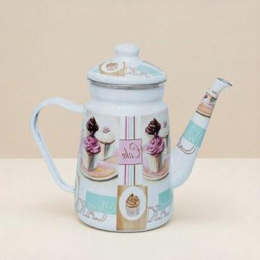Imagem de Bule Ferro Fundido Esmaltado 1,2 Lts Charm Premium Decorado Paris Lond