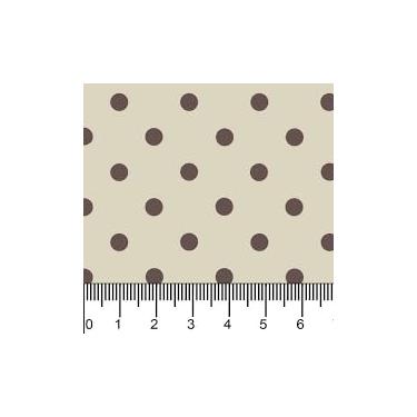 Imagem de Tecido Tricoline 100% Algodão Bege com Poá Marrom, 50x150 cm
