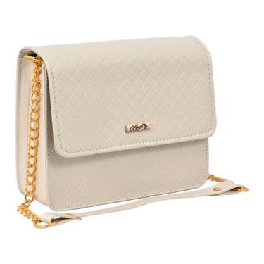 Imagem de Bolsa Feminina Transversal Corrente Festa - Aryel, Marfin