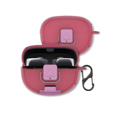 Imagem de Capa para fones de ouvido Bose ultra abertos, capa FJIASTB flexível TPU à prova de choque com trava e mosquetão (vermelho)