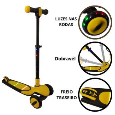 Imagem de Patinete Infantil scooter dobrável com Led 3 rodas scooter até 50Kg Dr