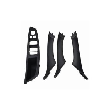 Imagem de Compatível com BMW série 5 F10 F18 520i 525i 528i 530 2010 2011-2016 Acessórios para carro 51417225851 51417225852 Apoio de braço da porta interna direita esquerda do carro(4PCS Black)