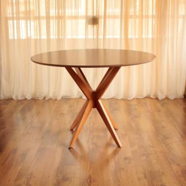 Imagem de Mesa de Jantar Redonda Base Estrela Tampo de BP 18mm com Acabamento Texturizado (100 CM)