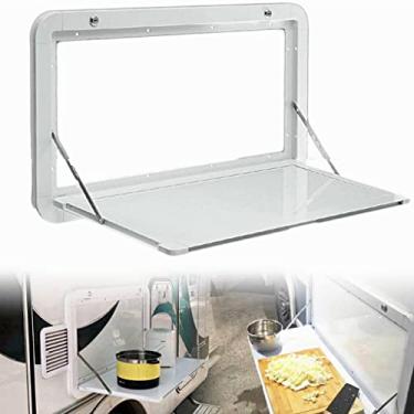 Imagem de Mesas dobráveis ​​RV Mesa dobrável de parede Mesa rebatível montada na parede, prateleira de reboque Suporte de mesa flutuante Mesa de jantar suspensa Estação de trabalho de computador Van de caravana