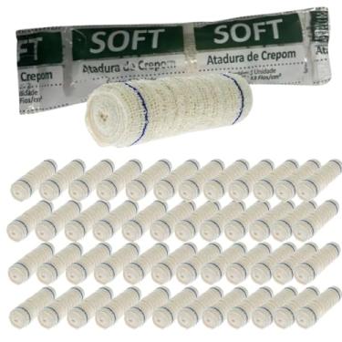 Imagem de Kit C/ 48 Atadura Crepom 10CM x 1,80MM Erimax 13 Fios Cotton