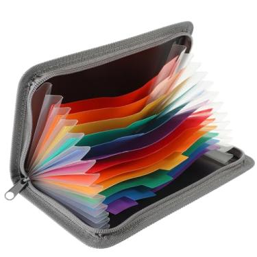 Imagem de DOITOOL Pasta expansível para organizador de arquivos sanfonada com bordas arco-íris para armazenamento de vários bolsos para recibos, documentos, cartões de visita para organizar papéis e vouchers