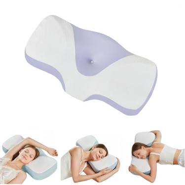 Imagem de Aylashine Travesseiro cervical para dormindo de recifes de dor, almofadas de espuma de memória, travesseiro ergonômico ortopédico de suporte cervical para pescoço, para dorminhocos laterais, costas e