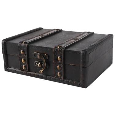 Imagem de Naroote Caixa de Armazenamento de Joias de Madeira Vintage, Organizador Com Fechadura para Colar, Brincos, Pulseira, Enfeites de Mesa, Madeira Cinza para Mulheres e Homens (6273-01-cinza velho)