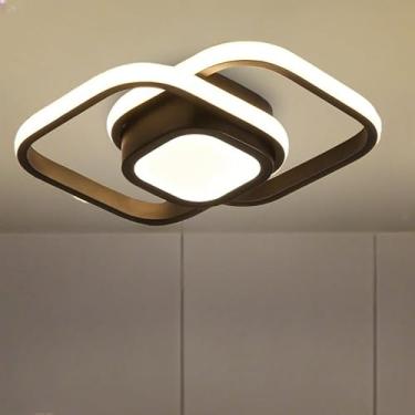 Imagem de Luminária de Teto Plafon LED Moderna 3 Cores (110V/220V) – Lustre Minimalista para Sala, Quarto, Cozinha e Corredor(Estilo A/Preto(110V-220V))