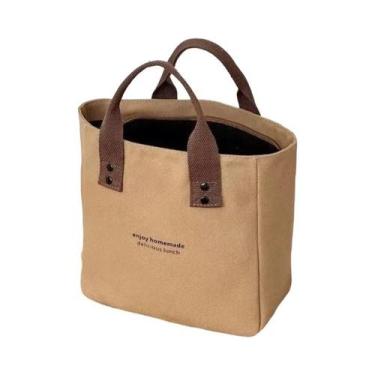 Imagem de Bolsa de lona de grande capacidade feminina, bolsa casual monocromátic