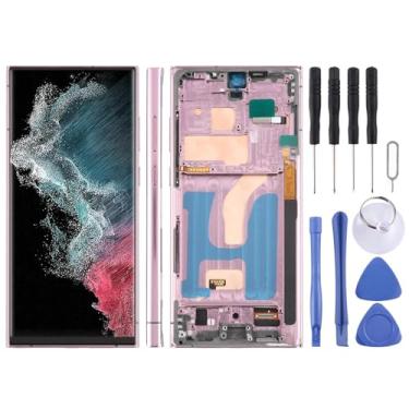 Imagem de Hiregolish Peças de reparo de tela, para Samsung Galaxy S22 Ultra 5G SM-S908B digitalizador de tela LCD TFT de 6,7 polegadas, montagem completa com moldura, não suporta identificação de impressão