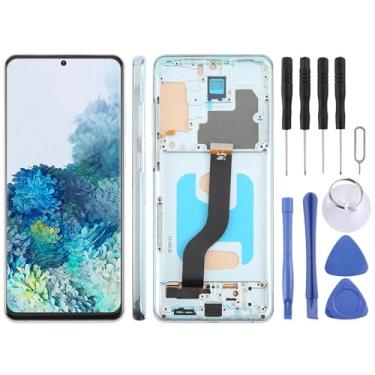 Imagem de Hiregolish Peças de reparo de tela, para Samsung Galaxy S20+ SM-G985F 6,5 polegadas TFT LCD digitalizador de tela conjunto completo com moldura, não suporta identificação de impressão digital (azul)