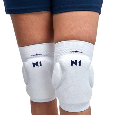 Imagem de JOELHEIRA VOLEI COM PROTECAO LINHA CBV (PAR) 1303 - BRANCO G-Unissex