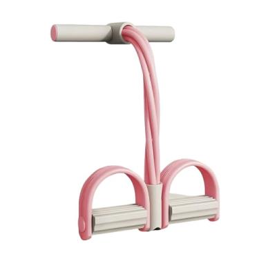 Imagem de Treinador de Banda Seis Tubos com Manoplas Correia para Pé Borracha Natural Treinamento Manual Fitness Multifuncional Treino Abdômen Cintura Braço Per