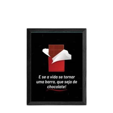 Imagem de Quadro Decorativo Barra De Chocolate 45X34Cm Moldura Preta