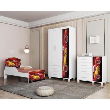 Imagem de Conjunto Completo Para Quarto Infantil Mini Cama Com Cômoda e Guarda R
