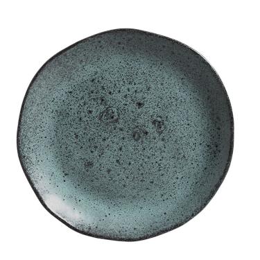 Imagem de Prato Raso De Cerâmica Orgânico Azul Petroleum Porto Brasil Stoneware 26,5cm