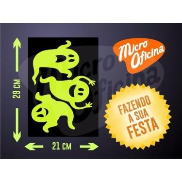 Imagem de Adesivo Brilha No Escuro - 3 Fantasmas Halloween Novo - Micro Oficina