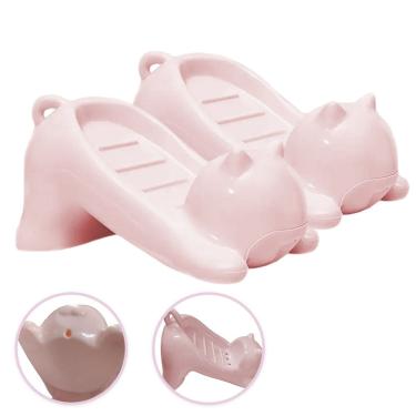 Imagem de Saboneteira Gatinho Kit 2 Uni Porta Sabonete Gato Banheiro Lavabo Bancada Pia Box Divertido Decoracao Drenagem