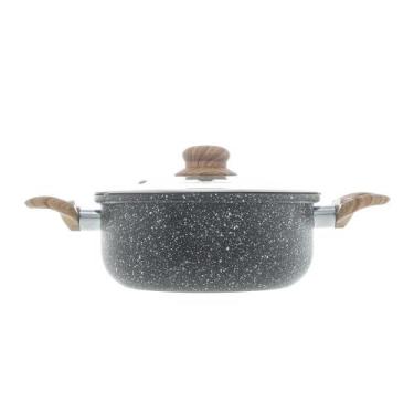 Imagem de Caçarola de Indução com Tampa de Vidro 22cm Granilite Preta - Wolff