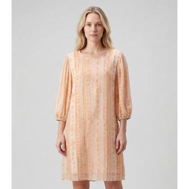 Imagem de Vestido Midi Com Manga Flare 3/4 Infinita Cor Bege, M, Bege