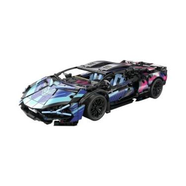 Imagem de Blocos De Montar Carro De Corrida Lamborghini Rosa 1296+ Peças, Modelo