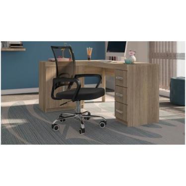 Imagem de Cadeira Escritorio Confortavel Trabalho Diretor Giratória com base cro