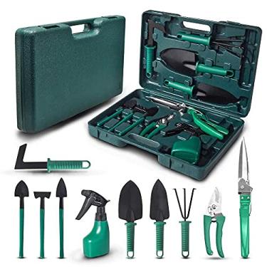 Imagem de Kit de Ferramentas de Jardinagem 10 Peças Maleta - AMOVO Fox Garden - Metal - Verde - GARDEN_TOOL_SET