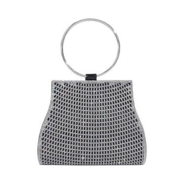 Imagem de Bolsa De Mão Feminina Com Strass E Diamantes Para Noite, Casamento E F